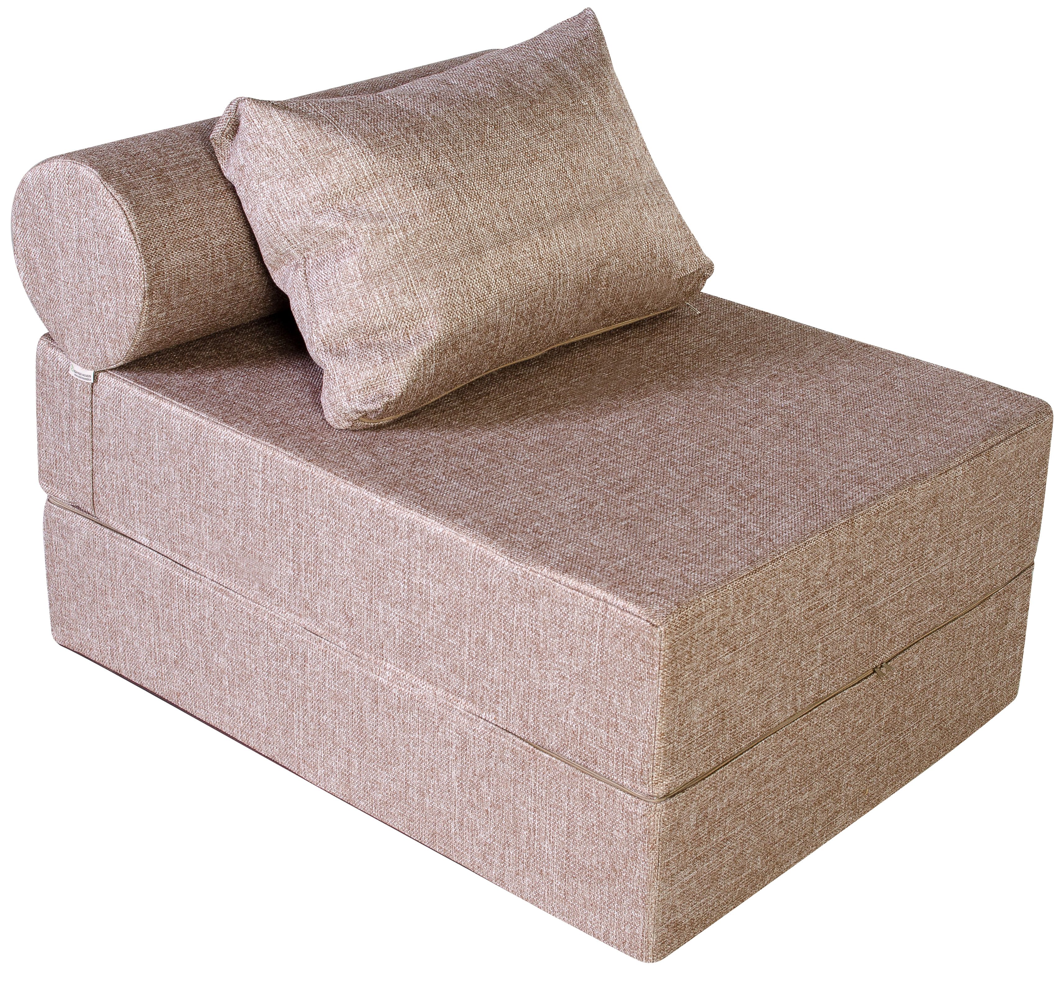 Кресло-кровать трансформер бескаркасное "Валентина" 75х100х65 см с валиком шоколад