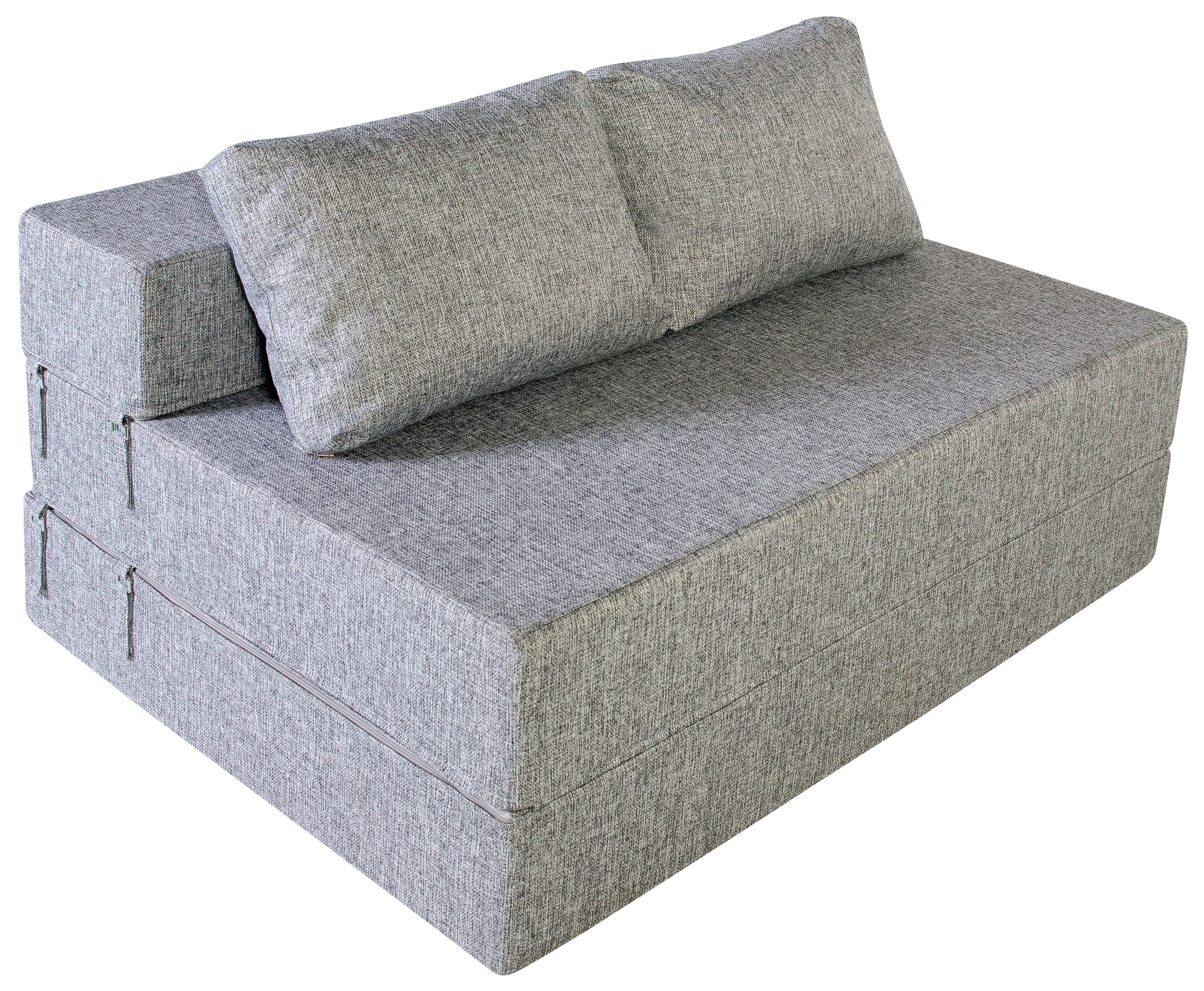 Диван-кровать трансформер бескаркасный "Валентина" 140х100х60 см серый