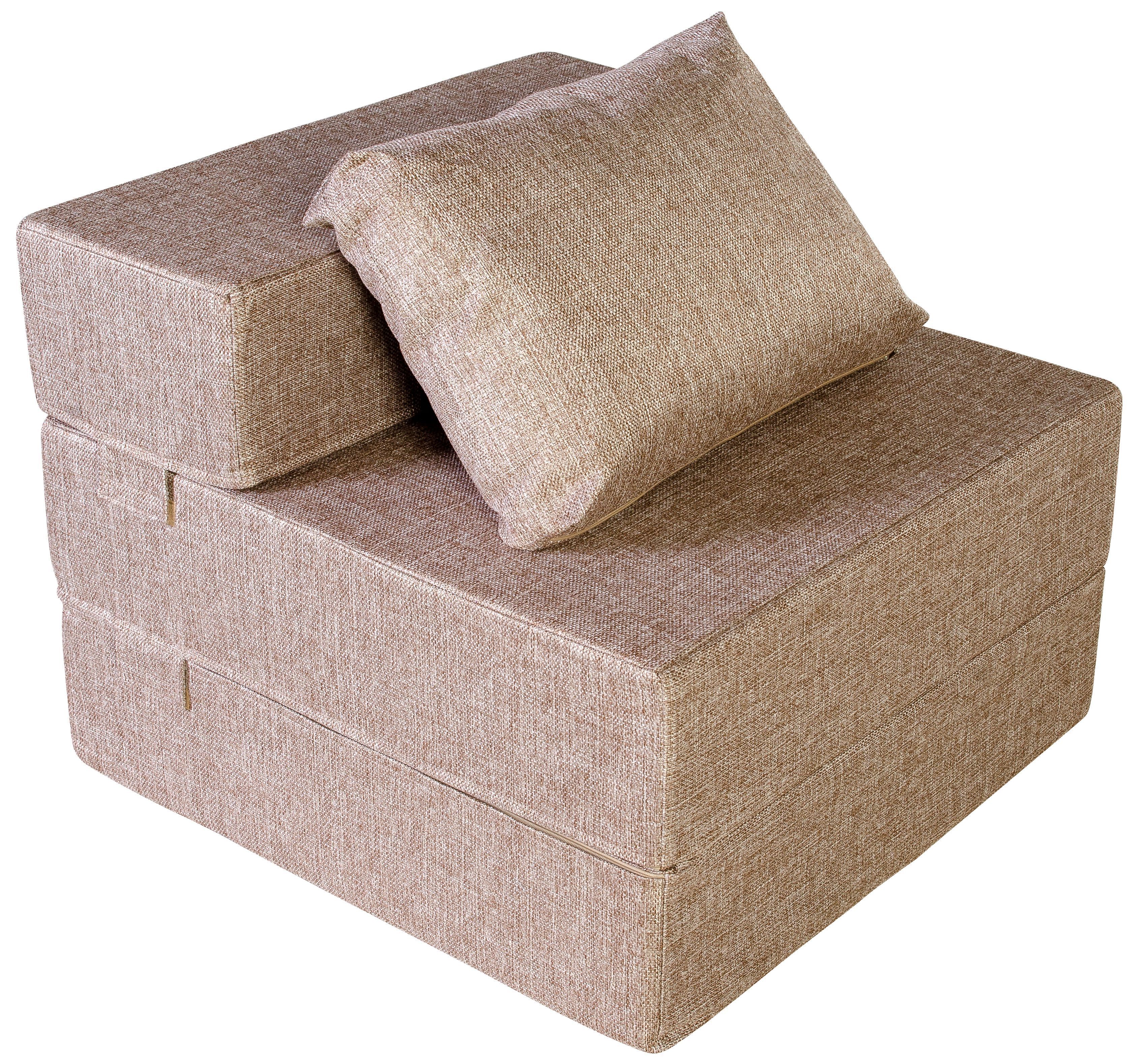 Кресло-кровать трансформер бескаркасное "Валентина" 80х80х60 см шоколад