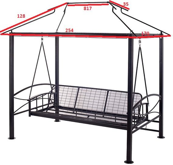 Тент на садовые качели и беседки A31/A32/A34 АМС 255*171 см охра Удачная мебель - Дачная мебель
