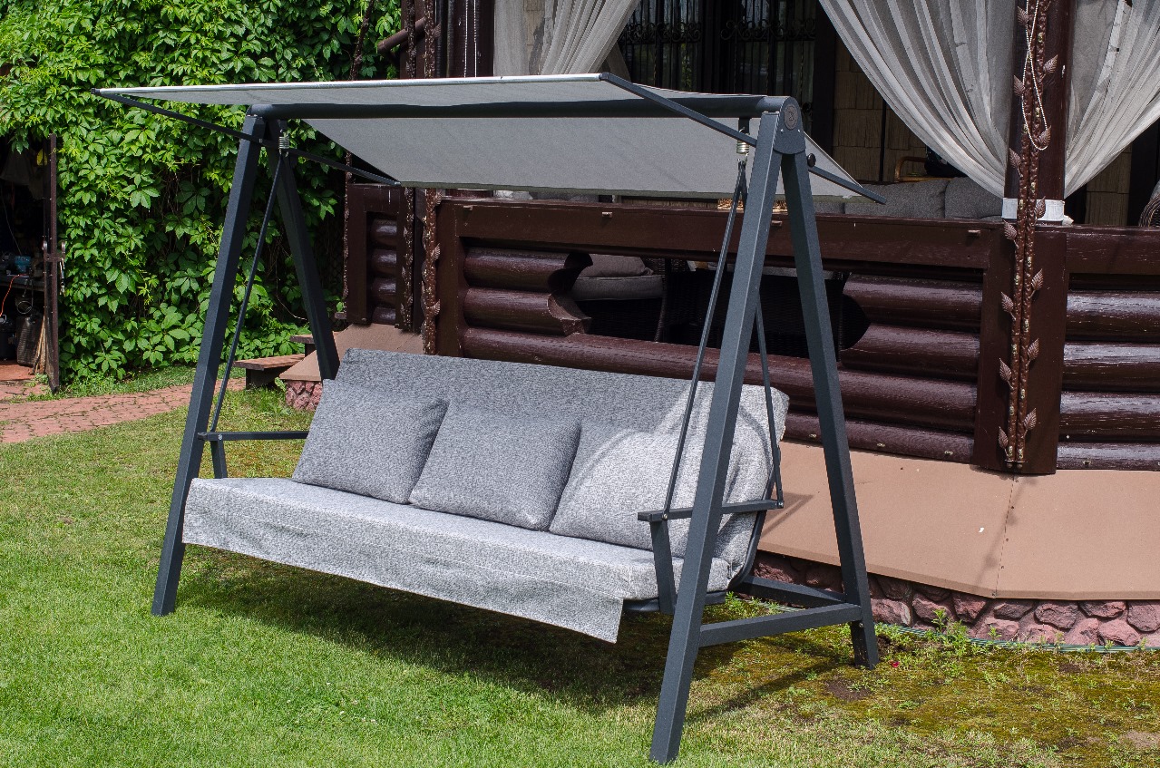 Качели садовые «Альфа» антрацит серый Удачная мебель - Даметекс