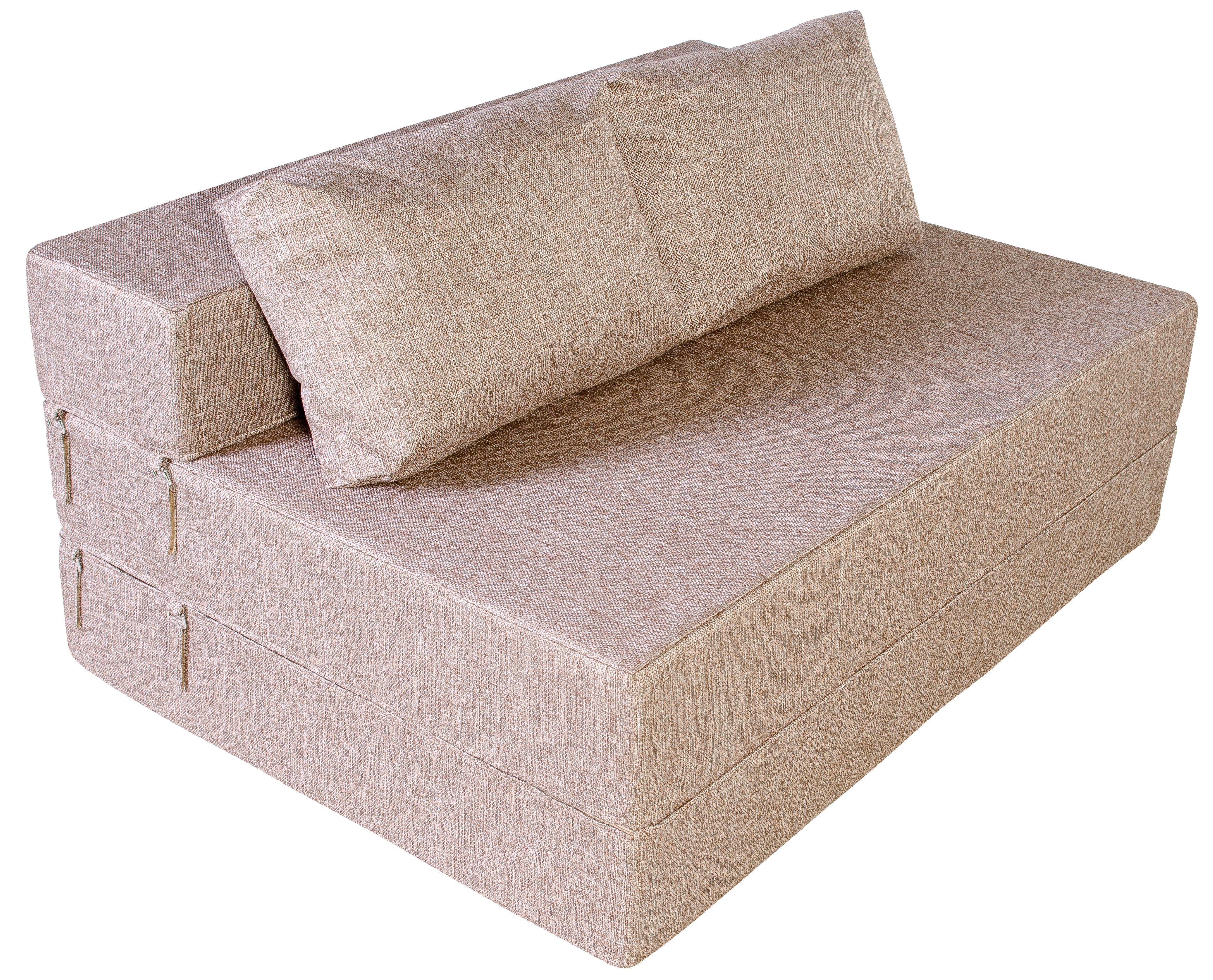 Диван-кровать трансформер бескаркасный "Валентина" 140х100х60 см шоколад