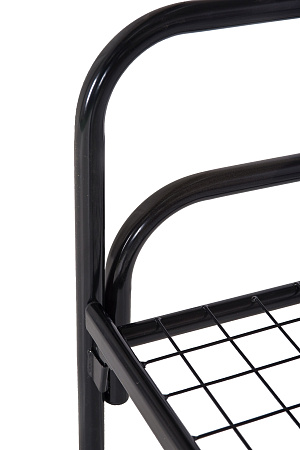 кровать металлическая односпальная чёрная «саша»