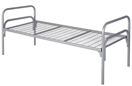 кровать металлическая односпальная серая «саша»