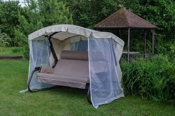 садовые качели «мерида премиум» a56c.614 коричневый удачная мебель - даметекс