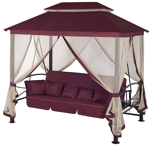 беседка-качели «пальмира» a31bl.t02 бордовый удачная мебель - даметекс