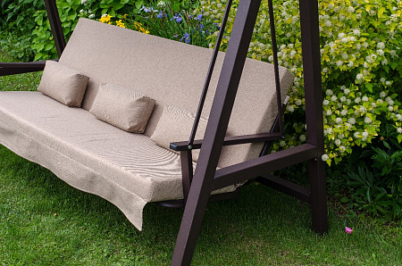 качели садовые «альфа» антрацит бежевый удачная мебель - даметекс