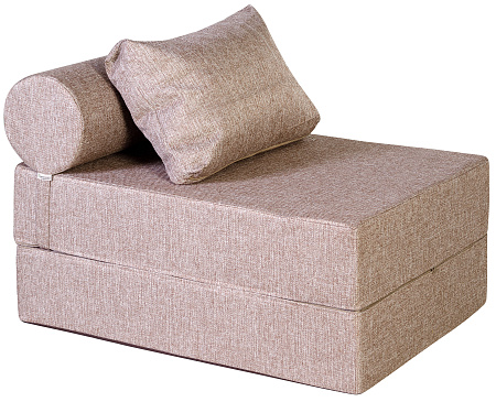 Кресло-кровать трансформер бескаркасное &quot;Валентина&quot; 75х100х65 см с валиком шоколад