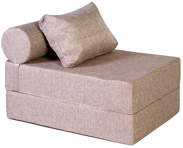 Кресло-кровать трансформер бескаркасное &amp;quot;Валентина&amp;quot; 75х100х65 см с валиком шоколад