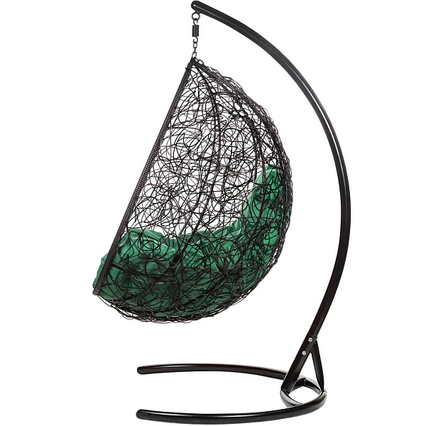 подвесное кресло двухместное «gemini» зеленая подушка черное основание