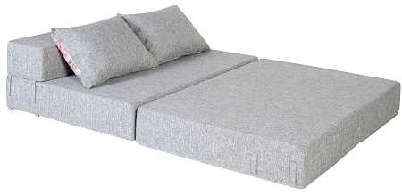 Диван-кровать трансформер бескаркасный &quot;Валентина&quot; 140х100х60 см серый/розовый