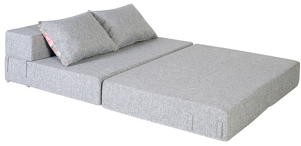 Диван-кровать трансформер бескаркасный &amp;quot;Валентина&amp;quot; 140х100х60 см серый/розовый