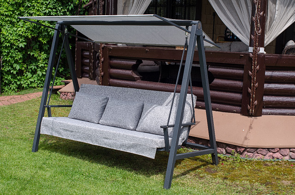 качели садовые «альфа» антрацит серый удачная мебель - даметекс