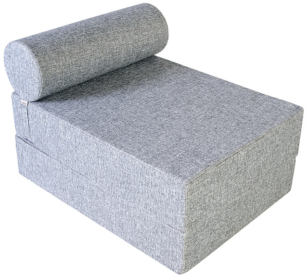 Кресло-кровать трансформер бескаркасное &quot;Валентина&quot; 75х100х65 см с валиком серый