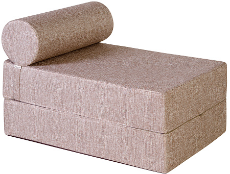 Кресло-кровать трансформер бескаркасное &quot;Валентина&quot; 75х100х65 см с валиком шоколад