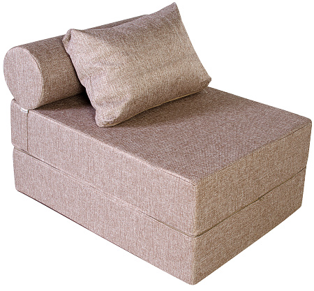 Кресло-кровать трансформер бескаркасное &quot;Валентина&quot; 75х100х65 см с валиком шоколад