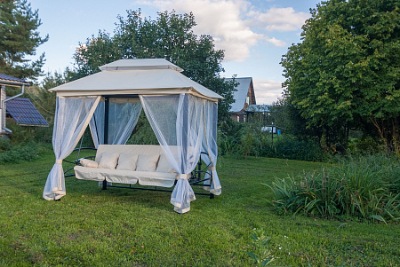 беседка-качели «пальмира» a31bl.t025 бежевый удачная мебель - даметекс