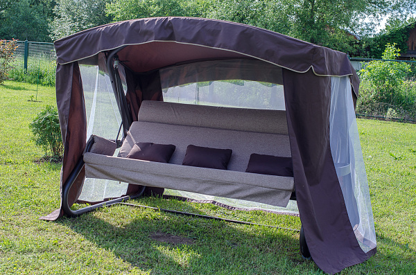 Тент на садовые качели Брауни A43 АМС 239*140 см коричневый Удачная мебель - Дачная мебель