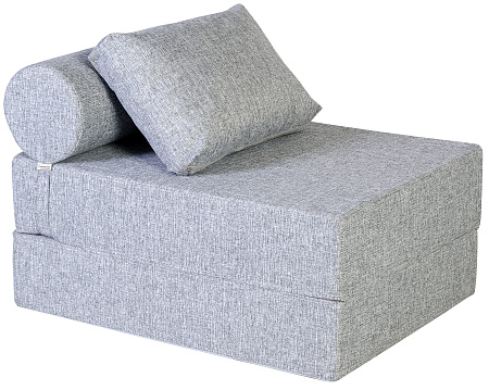Кресло-кровать трансформер бескаркасное &quot;Валентина&quot; 75х100х65 см с валиком серый