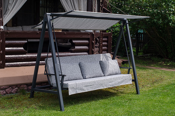 качели садовые «альфа» антрацит серый удачная мебель - даметекс