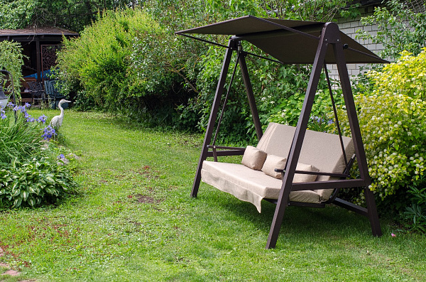 качели садовые «альфа» антрацит бежевый удачная мебель - даметекс