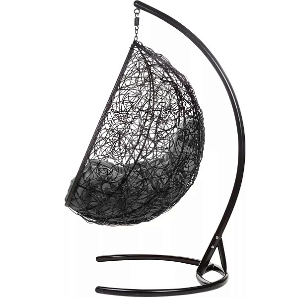 подвесное кресло двухместное «gemini» серая подушка черное основание