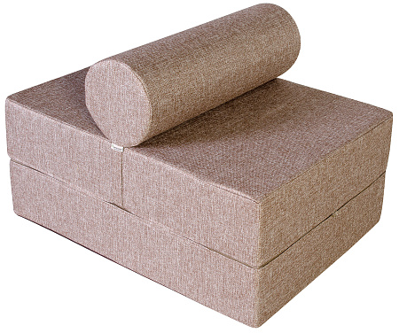 Кресло-кровать трансформер бескаркасное &quot;Валентина&quot; 75х100х65 см с валиком шоколад