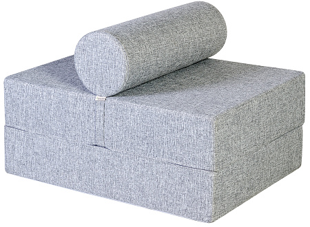 Кресло-кровать трансформер бескаркасное &quot;Валентина&quot; 75х100х65 см с валиком серый