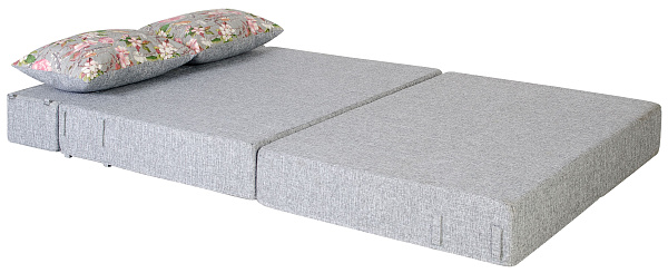 Диван-кровать трансформер бескаркасный &amp;quot;Валентина&amp;quot; 140х100х60 см серый/розовый