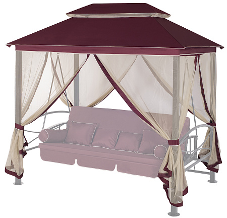 Тент на садовые качели и беседки A31/A32/A34 АМС 255*171 см бордовый Удачная мебель - Дачная мебель