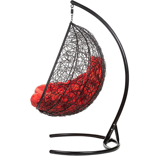 подвесное кресло двухместное «gemini» красная подушка черное основание