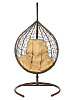 подвесное кресло «tropica» бежевая подушка коричневое основание