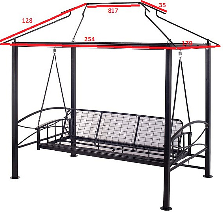 Тент на садовые качели и беседки A31/A32/A34 АМС 255*171 см терракот Удачная мебель - Дачная мебель