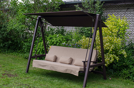 качели садовые «альфа» антрацит бежевый удачная мебель - даметекс