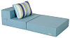 Кресло-кровать трансформер бескаркасное &amp;quot;Валентина&amp;quot; 80х80х60 см бирюзовый
