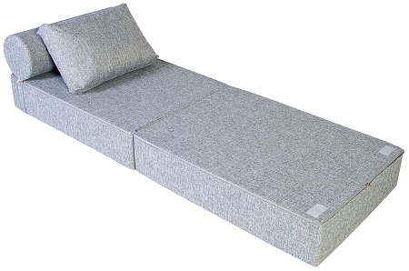 Кресло-кровать трансформер бескаркасное &quot;Валентина&quot; 75х100х65 см с валиком серый