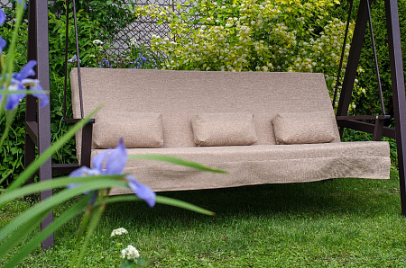 качели садовые «альфа» антрацит бежевый удачная мебель - даметекс