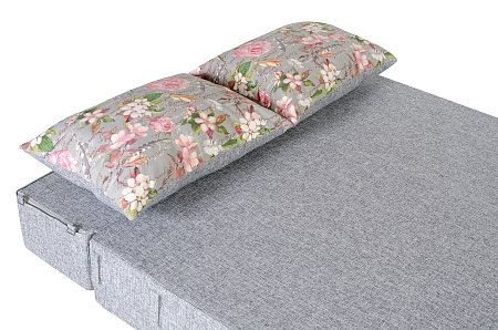 Диван-кровать трансформер бескаркасный &quot;Валентина&quot; 140х100х60 см серый/розовый