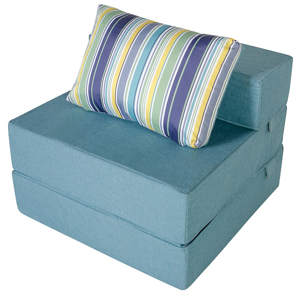 Кресло-кровать трансформер бескаркасное &amp;quot;Валентина&amp;quot; 80х80х60 см бирюзовый