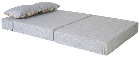 Диван-кровать трансформер бескаркасный &quot;Валентина&quot; 140х100х60 см серый/розовый