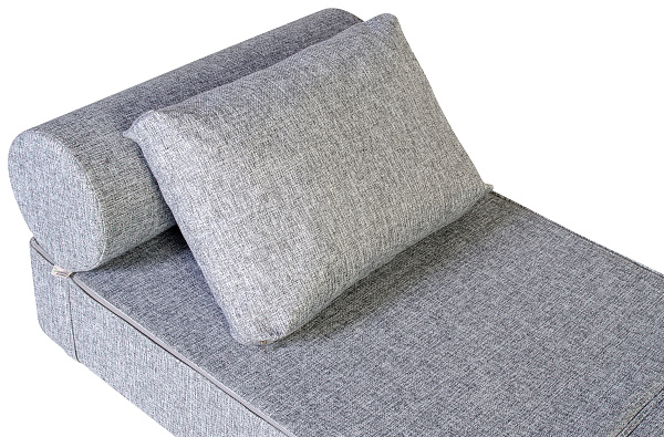 Кресло-кровать трансформер бескаркасное &amp;quot;Валентина&amp;quot; 75х100х65 см с валиком серый