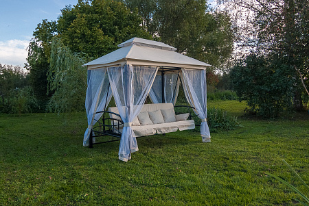 беседка-качели «пальмира» a31bl.t025 бежевый удачная мебель - даметекс