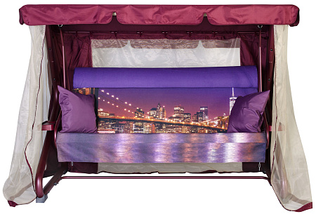 садовые качели «нью-йорк» a44r.602 бордовый удачная мебель - даметекс