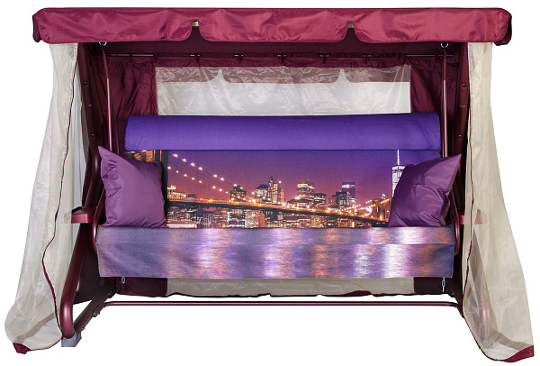 садовые качели «нью-йорк» a44r.602 бордовый удачная мебель - даметекс