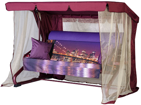 садовые качели «нью-йорк» a44r.602 бордовый удачная мебель - даметекс