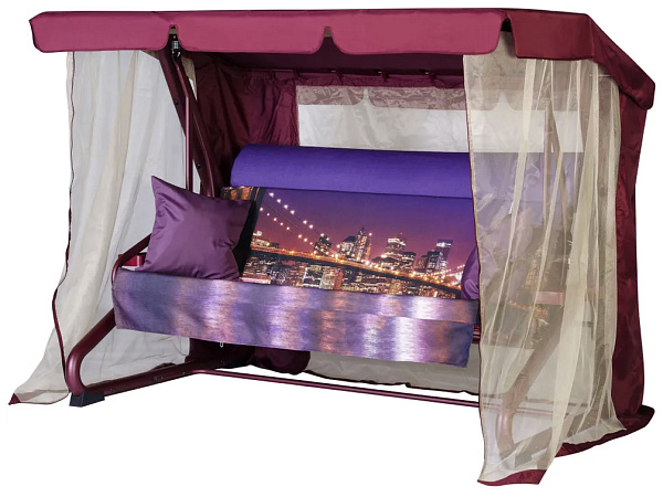 садовые качели «нью-йорк» a44r.602 бордовый удачная мебель - даметекс