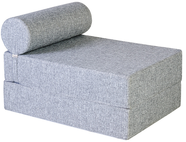 Кресло-кровать трансформер бескаркасное &amp;quot;Валентина&amp;quot; 75х100х65 см с валиком серый