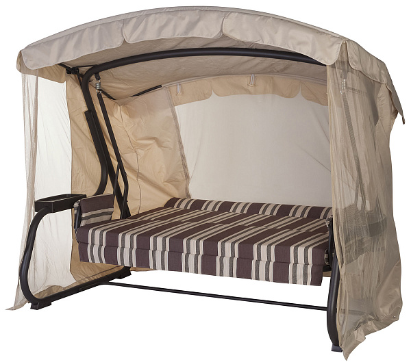 садовые качели «мерида премиум» a56c.322 коричневый удачная мебель - даметекс