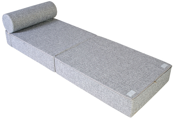 Кресло-кровать трансформер бескаркасное &amp;quot;Валентина&amp;quot; 75х100х65 см с валиком серый