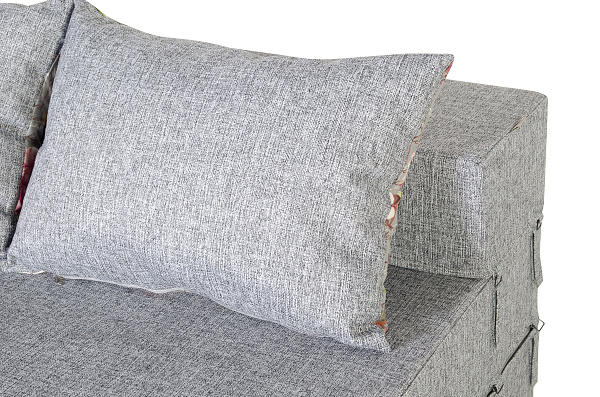 Диван-кровать трансформер бескаркасный &amp;quot;Валентина&amp;quot; 140х100х60 см серый/розовый